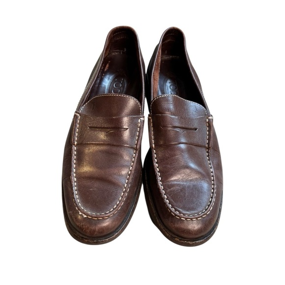 Tod\'s Brown Suede Leather Mens 9 Casual Driving Penny Loafer Dress Shoes S3 main image 8